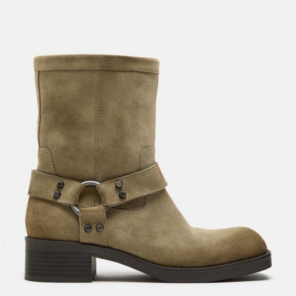 Zara NWT suede biker ankle boots